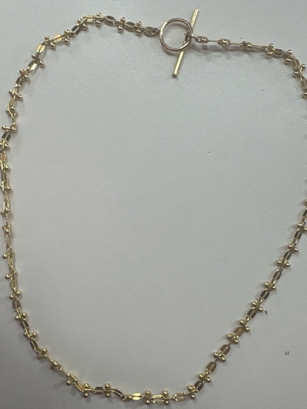 Gold Women's Beaded Link Necklace with Toggle Clasp